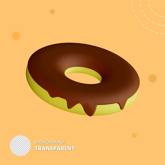 3D Illustration Donut Object with Transparent Background