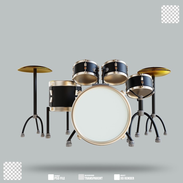 3D Illustration Drum Set