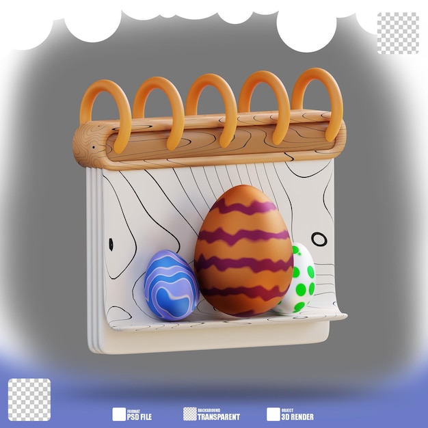 3d illustration of an easter egg calendar 2