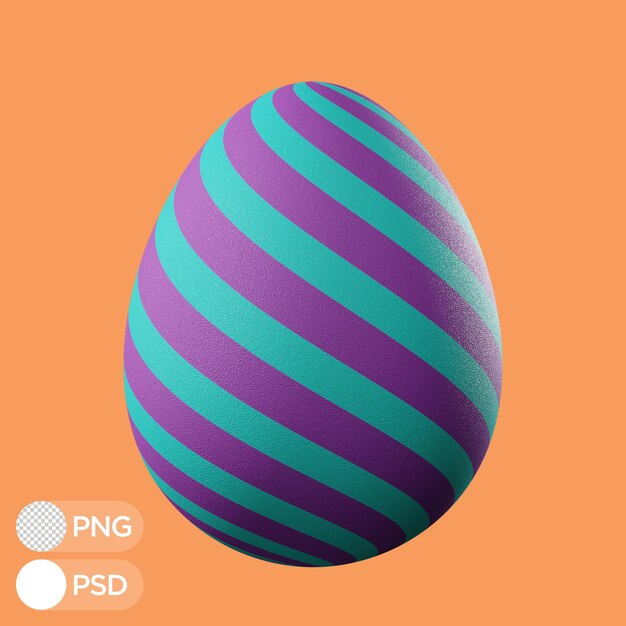 PSD 3d illustration easter egg coloring