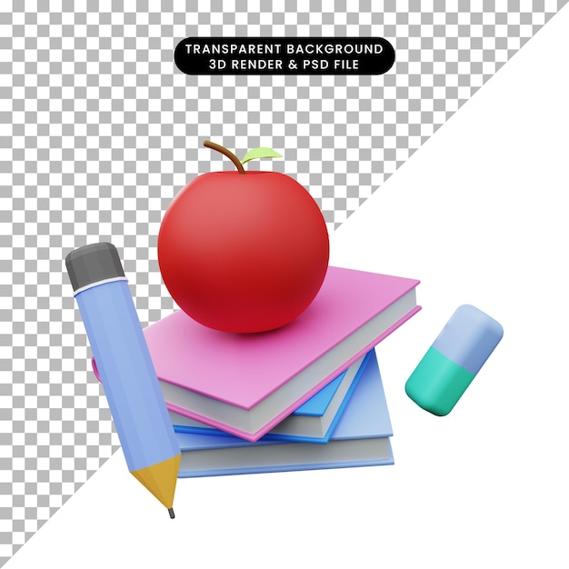 3d illustration of education back to school