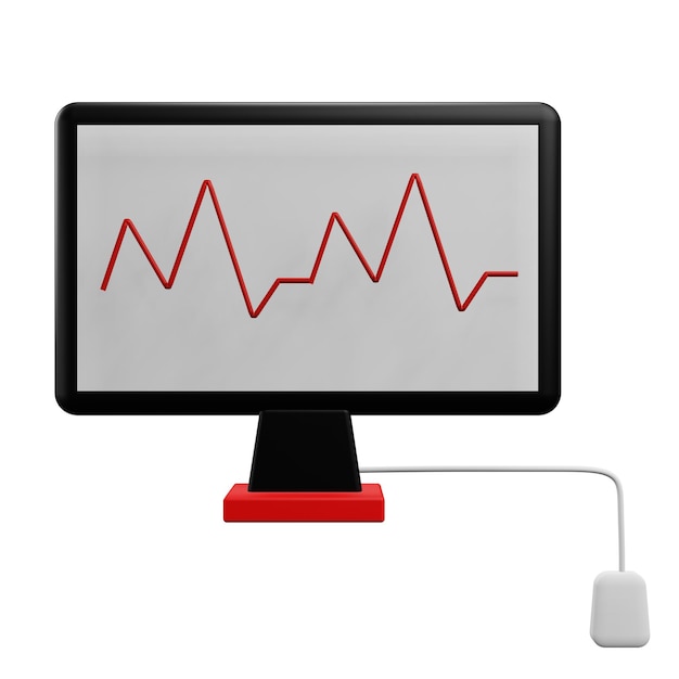 3D illustration of electrocardiogram