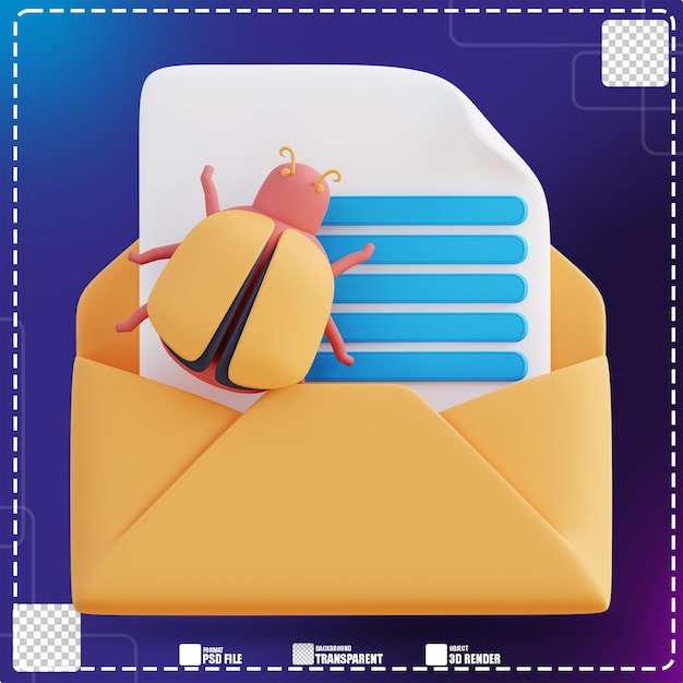 3d illustration of email virus detection 2