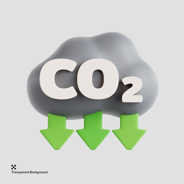 PSD 3d illustration of emission reduction