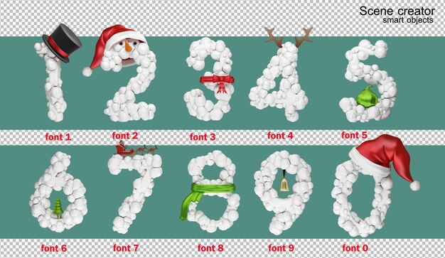 3d illustration english alphabet Christmas day