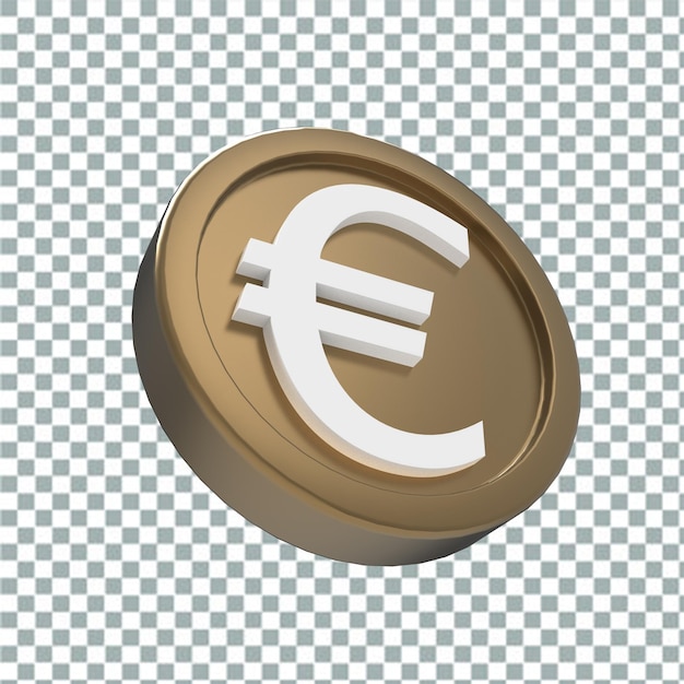 3d illustration euro coin icon money 3d render