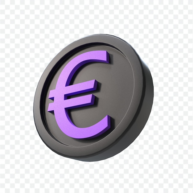 3d illustration euro coin icon money 3d render