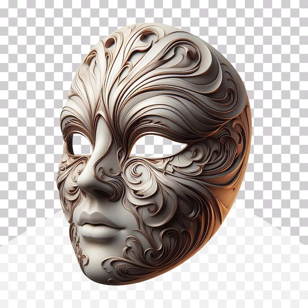 3d illustration of a fake face mask isolated on a transparent background