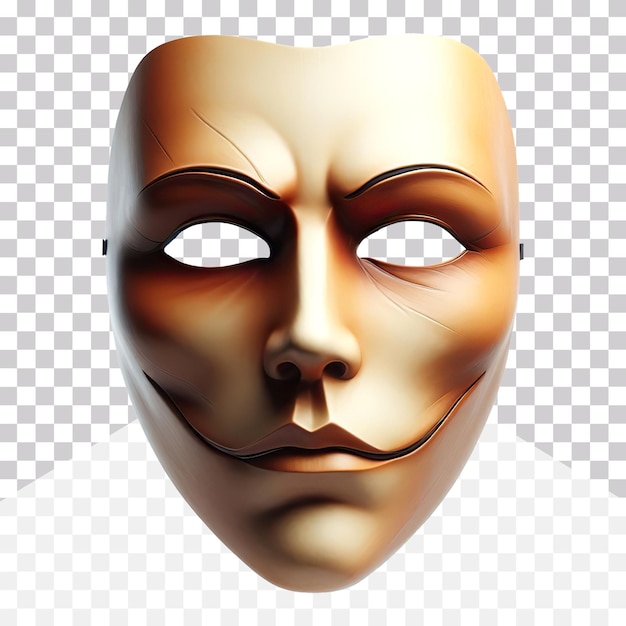 3d illustration of a fake face mask isolated on a transparent background