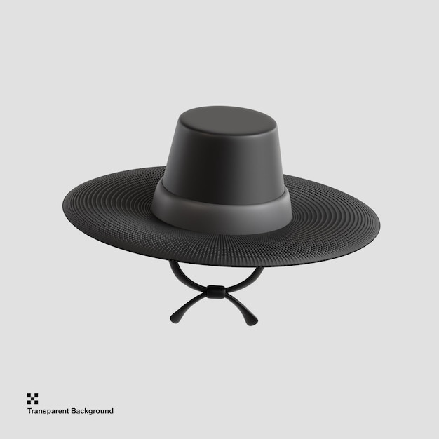 3D illustration of a fashionable hat