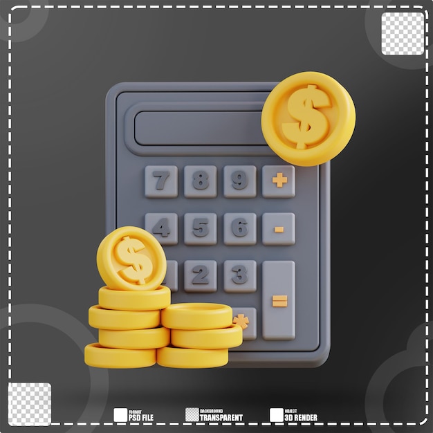 3d Illustration of a financial calculator 2