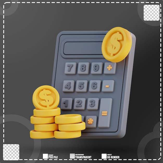 3d Illustration of a financial calculator 2