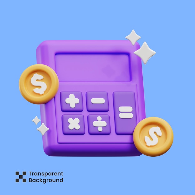 3d illustration of financial calculator