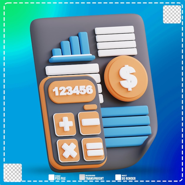 3D illustration of Financial data management 2