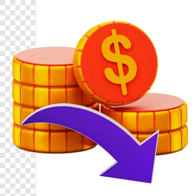 3d illustration Financial Loss