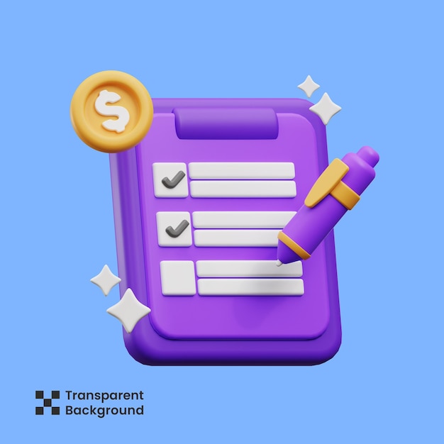 3d illustration of financial management icon