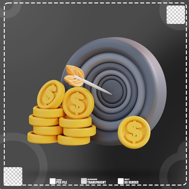 3d Illustration of financial target 3