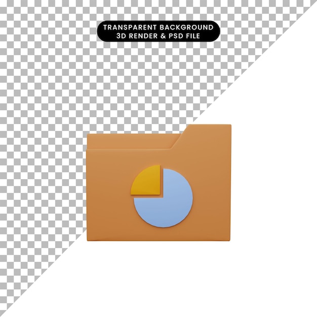 3d illustration of folder with data