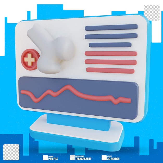 3d illustration of fracture check monitor 3