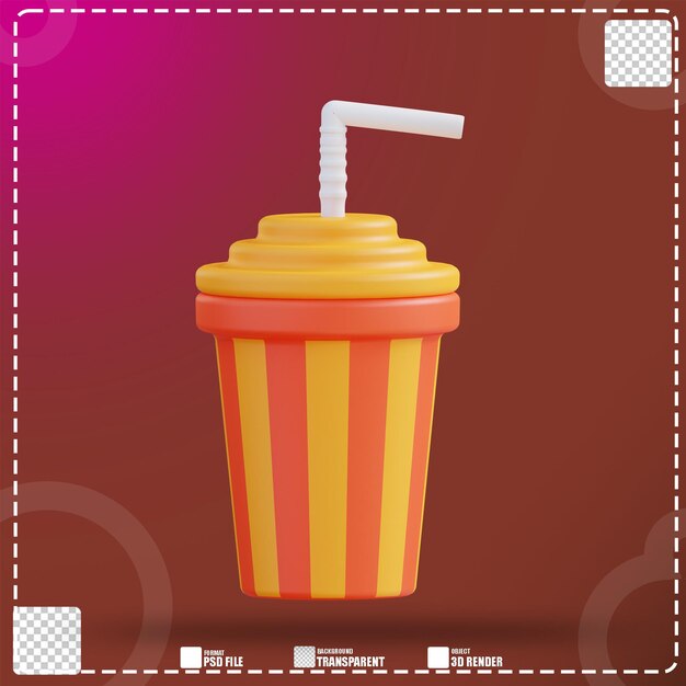 3d illustration fresh drinks 3