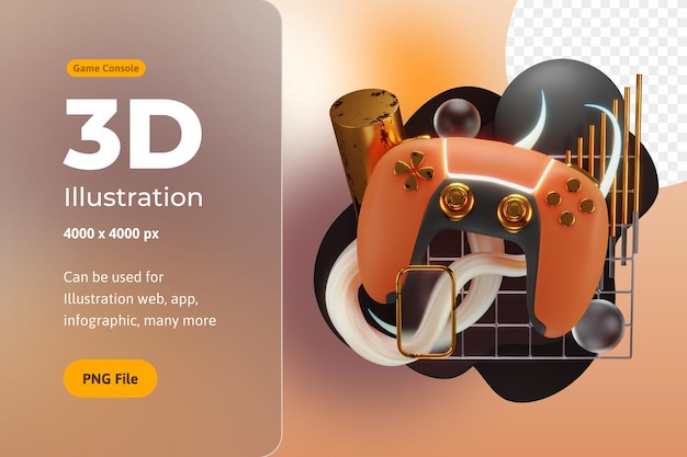 3d Illustration Game Console Abstract Decoration, used for web, app, infographic, print, etc