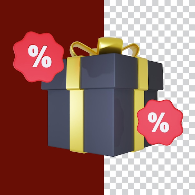 3D Illustration of Gift Box