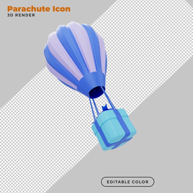 3d illustration of gift parachute