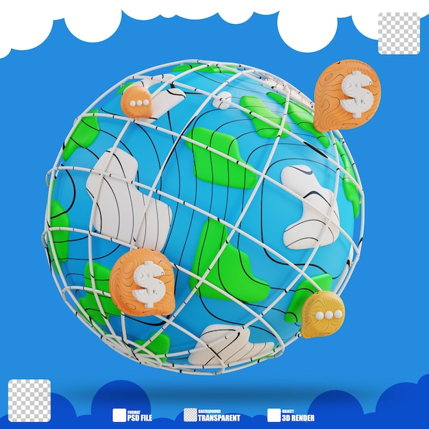 3d illustration of global finance 2