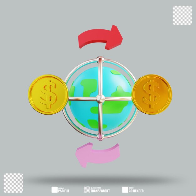 3D Illustration Global Payment 2