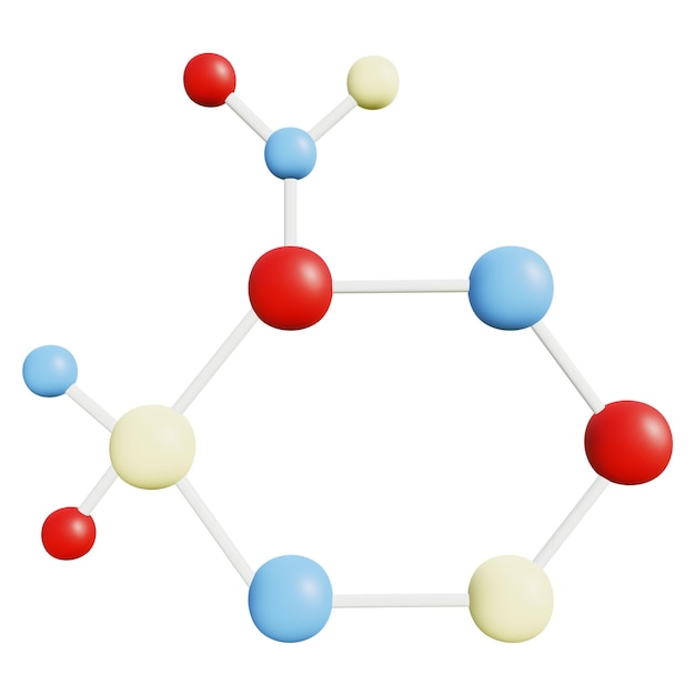 PSD 3d illustration of glucosa molecule with transparent background