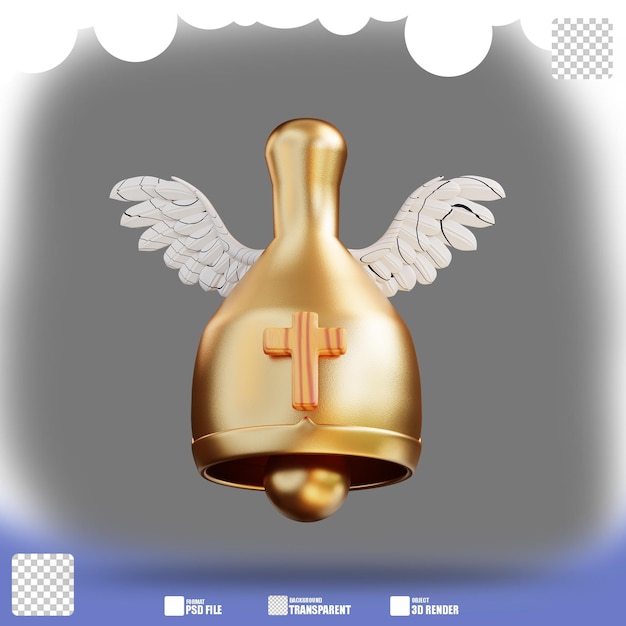 3d illustration of gold bells 3