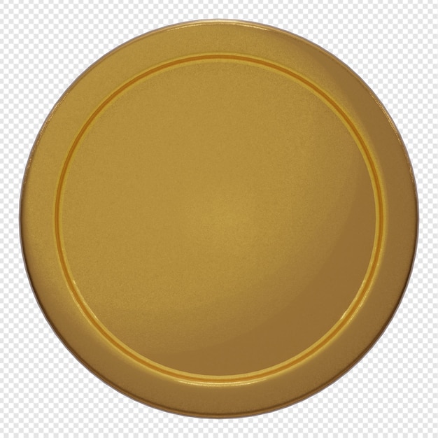 3d illustration Gold rcangle button with frame