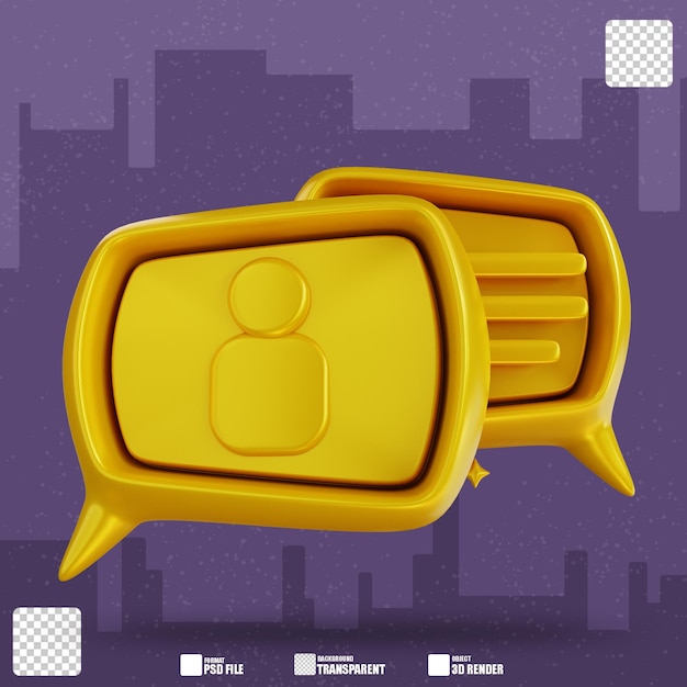 3D Illustration golden business chat 2