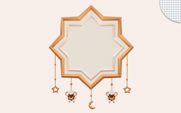 3d illustration of golden eid al adha