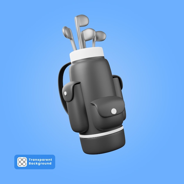 3d illustration of golf bag