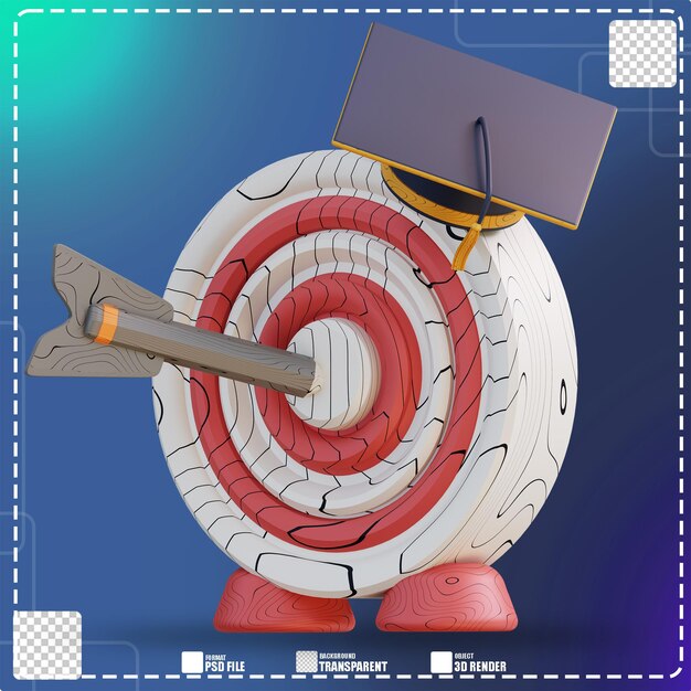 3D Illustration of Graduation Target 3