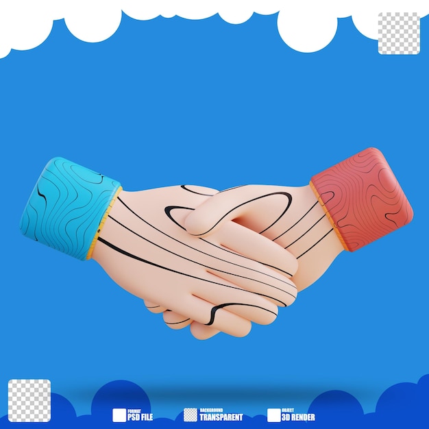 3d illustration hand agreement 2