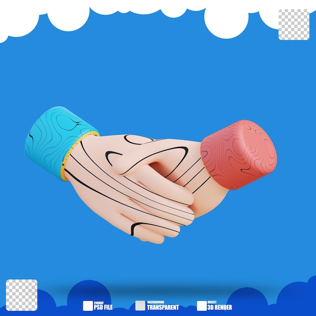 3d illustration hand agreement 2