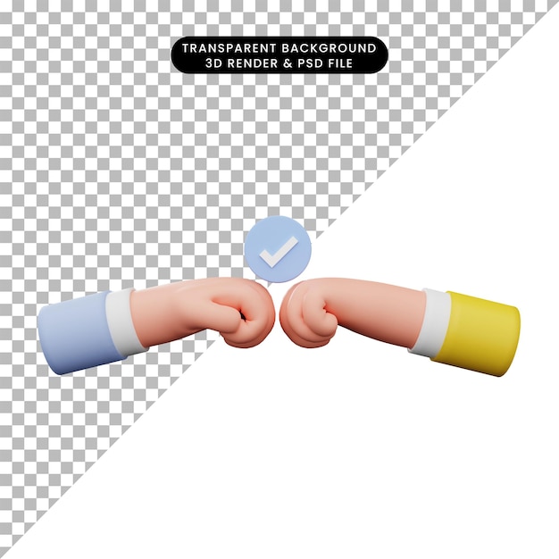 3d illustration of hand doing high fives