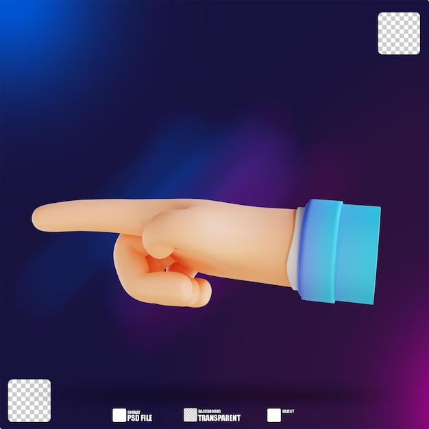 3D illustration hand gesture attention 2