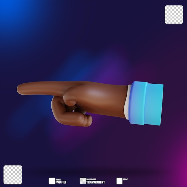 3D illustration hand gesture attention 9