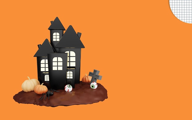 3D illustration of happy halloween