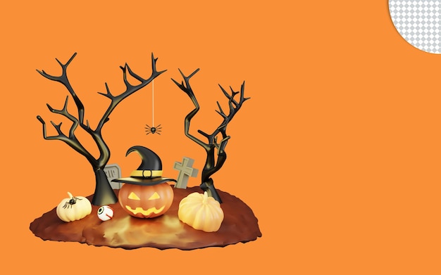 3D illustration of happy halloween