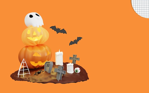 3D illustration of happy halloween