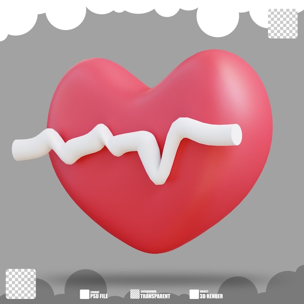 3d illustration heart health 2