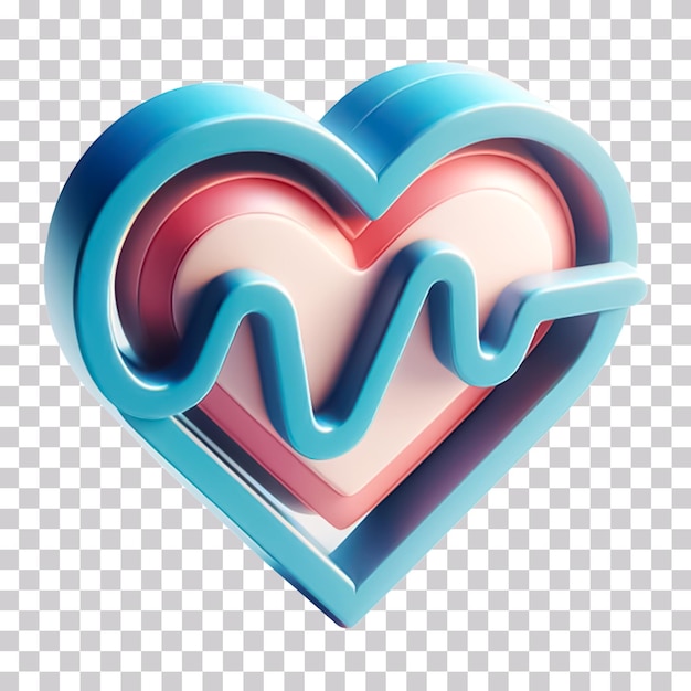 PSD 3d illustration of a heart icon isolated on a transparent background