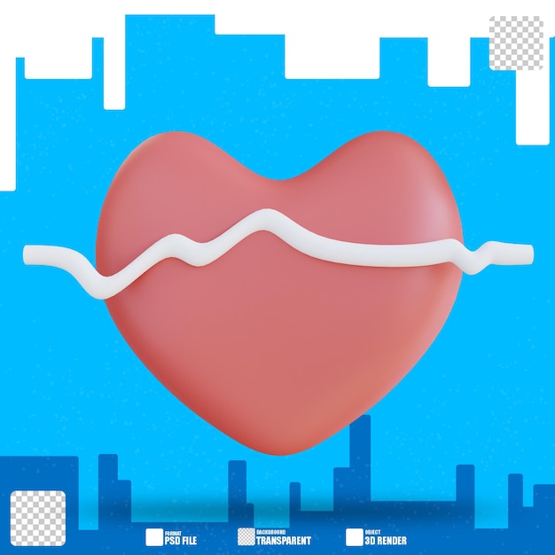 3d illustration heartbeat