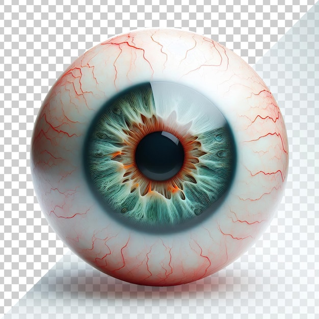 PSD 3d illustration of a high details eye ball isolated on a transparent background with realistic style