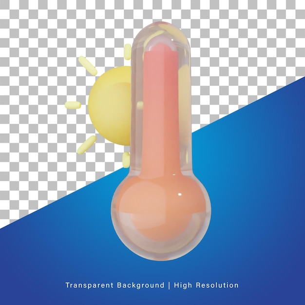 3D illustration of hot temperature