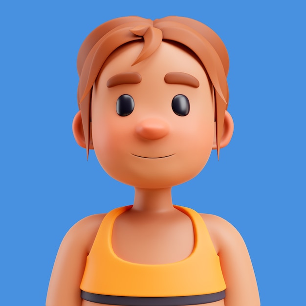 PSD 3d illustration of human avatar or profile